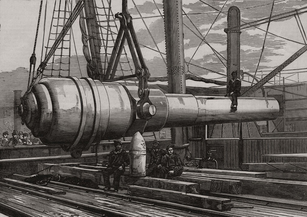 Shipment of the 100 ton gun at the Elswick Ironworks, Newcastle-on-Tyne 1889